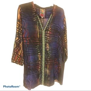 Johnny Was silk long sleeve dress Size Large
